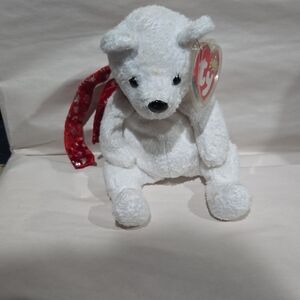 Ty White Bear with Red Accents